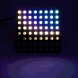 an 8x8 matrix of leds, animated