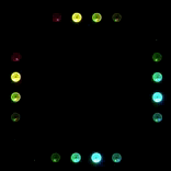 an 8x8 matrix of LEDs, animated