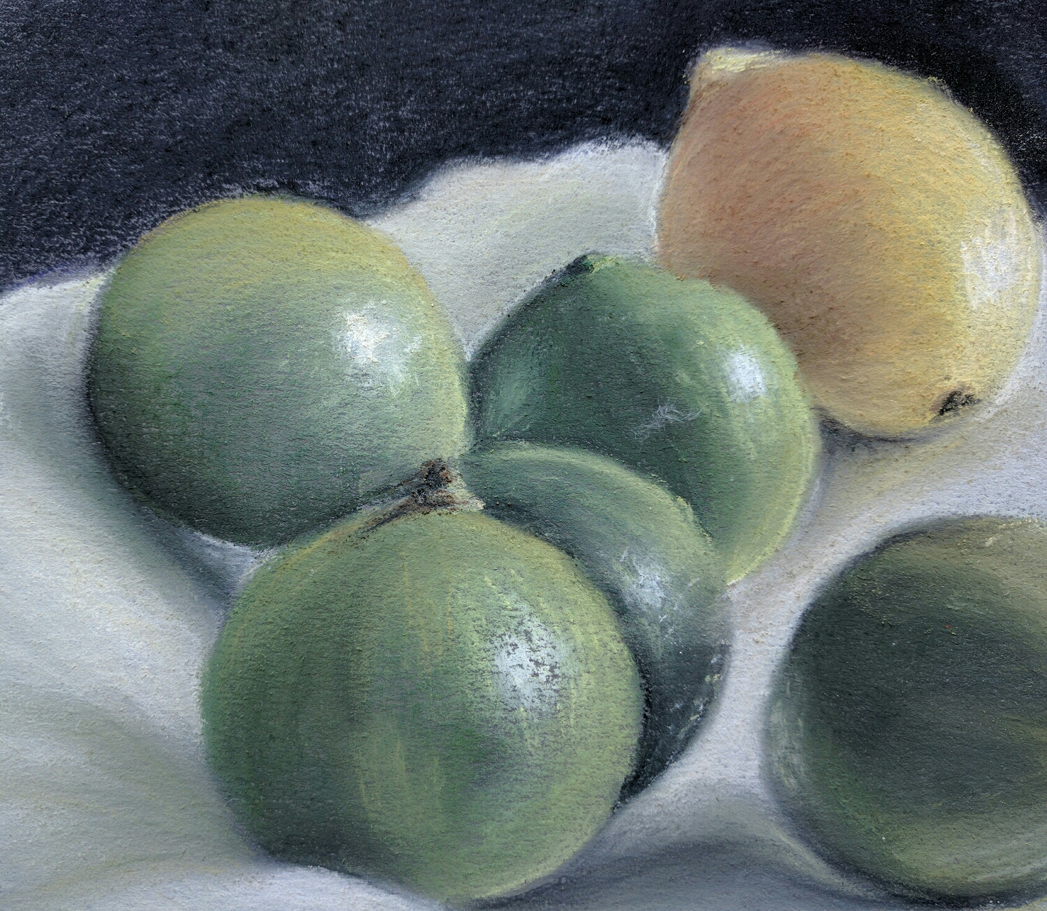 Limes and lemon in pastels