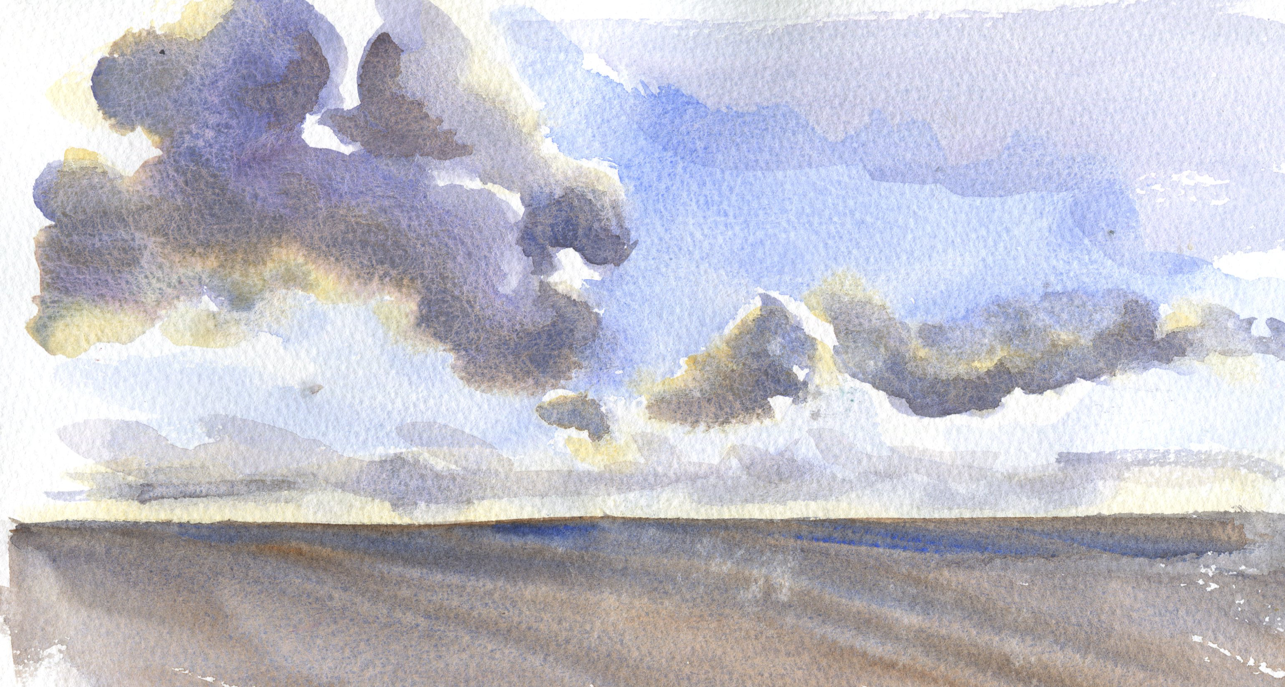 clouds in watercolor