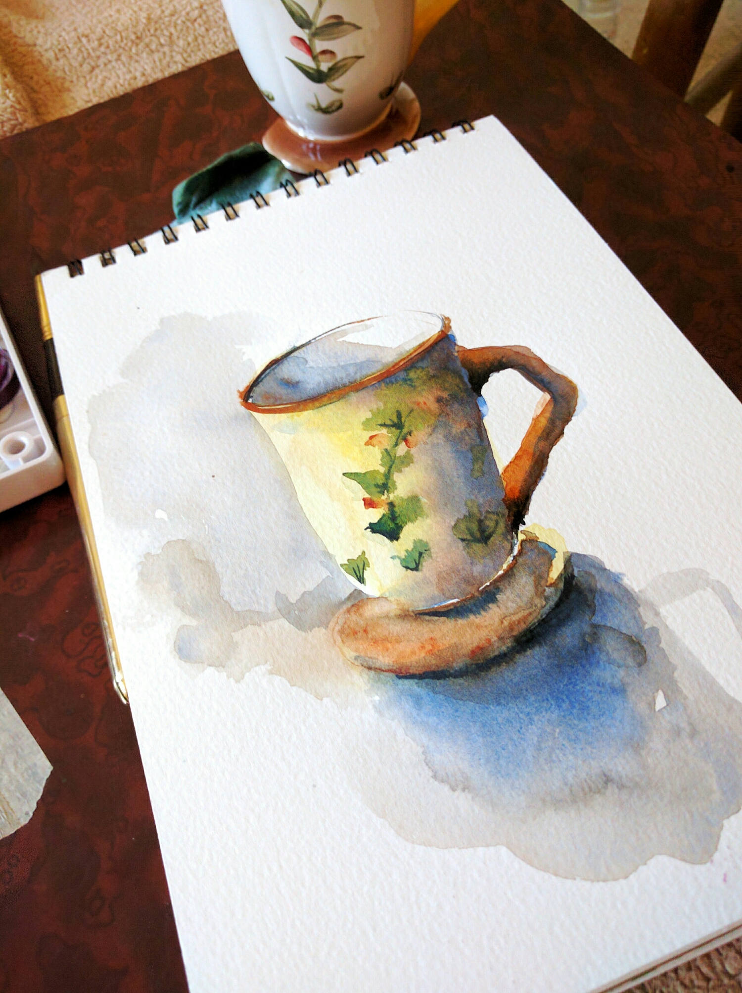 teacup in watercolor