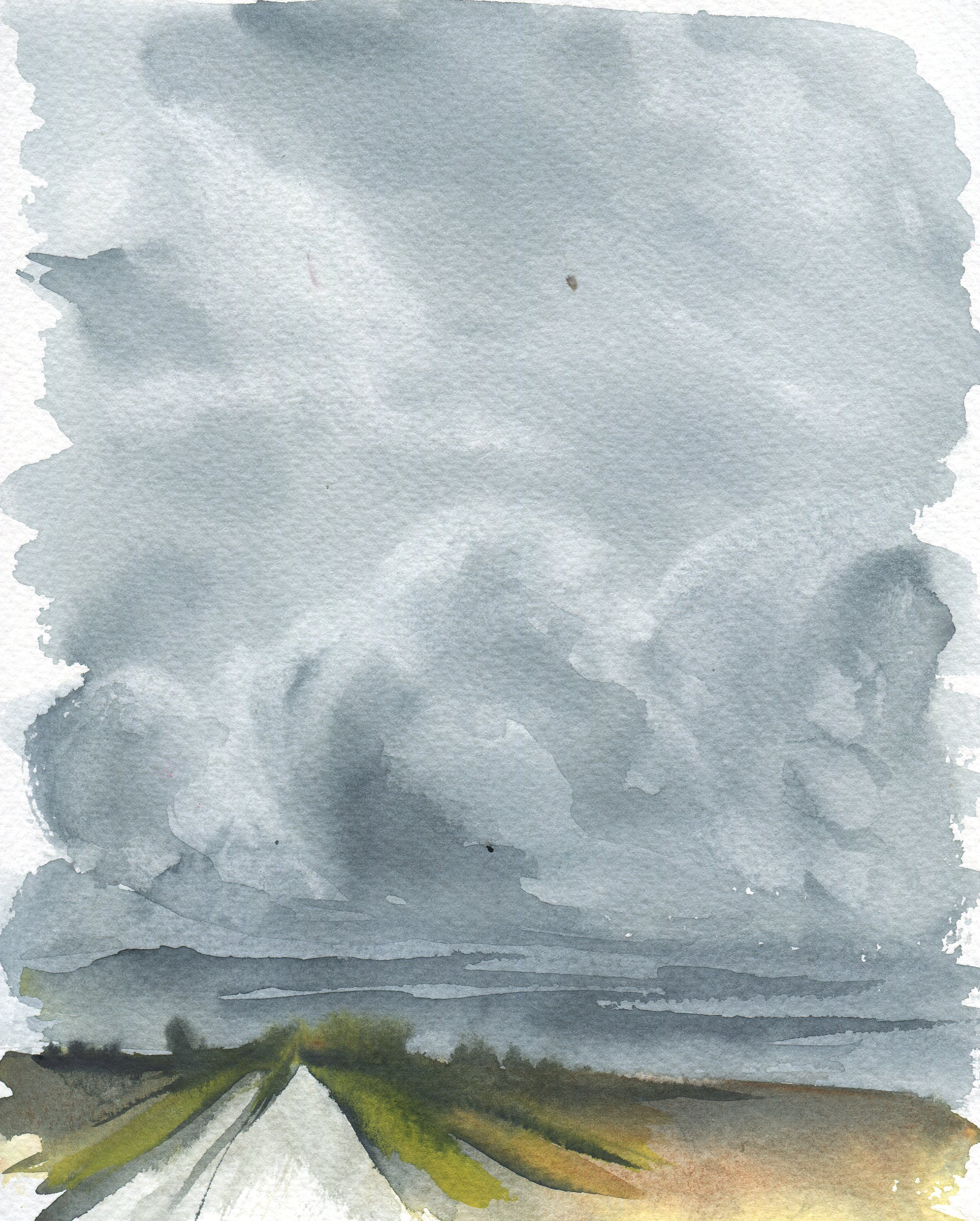 stormy sky in watercolor