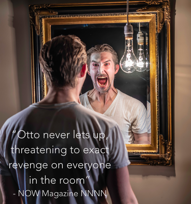 Justin Otto in I, Malvolio. Photo by John Gundy