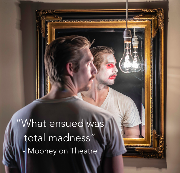 Justin Otto in I, Malvolio. Photo by John Gundy