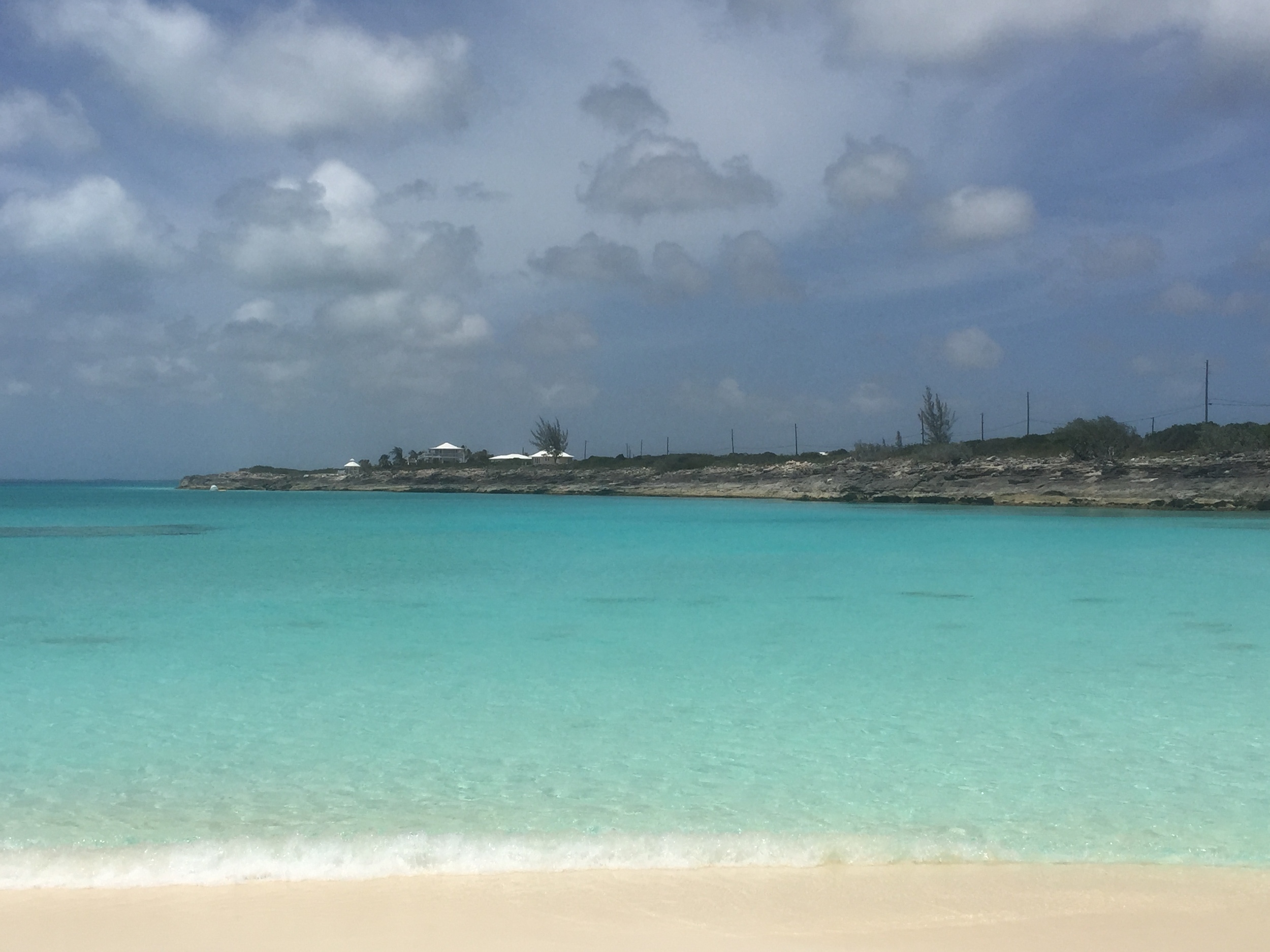 Grotto Beach and water view of ConchQuest, San Salvador Island, The Bahamas