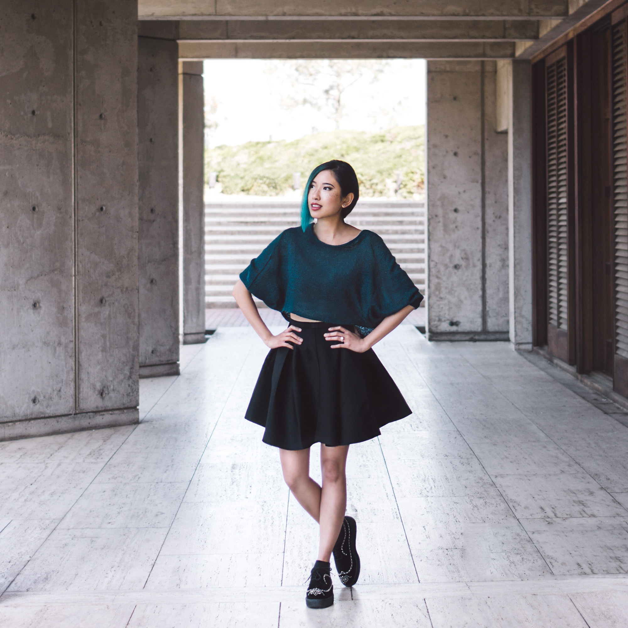  Top:  Beach Days Sweater   Skirt:  Myah Pleated Skater Skirt   Shoes:  T.U.K. Footwear  