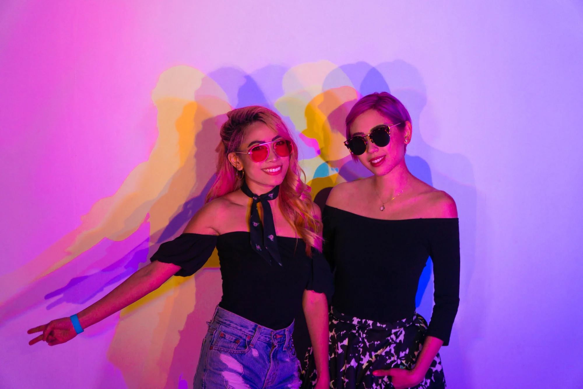 Being girls with vibrant colored hair, playing with more fun color and lights was a ton of fun! 🌈