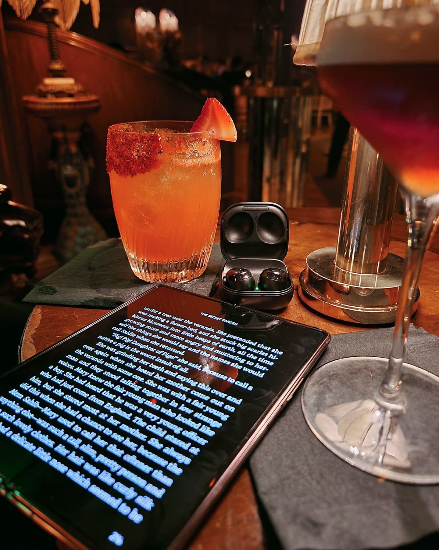 Nothing like enjoying a good book on the @samsungmobileusa #GalaxyZFold2 5G and relaxing music with the #GalaxyBudsPro alongside a couple of delicious drinks. There's something about having more screen real estate that makes me more keen to reading a