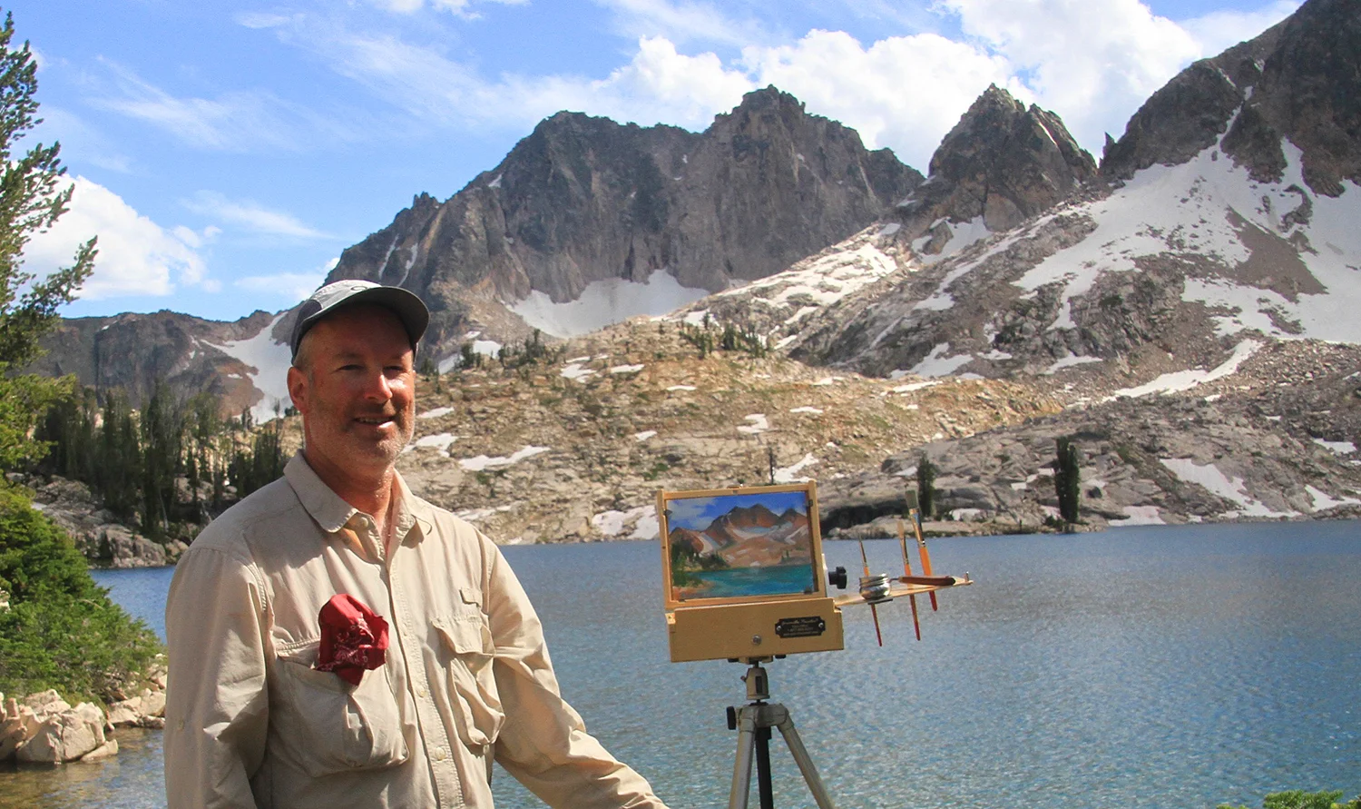 Plein Air painting deep in the Sawtooth Wilderness of Idaho