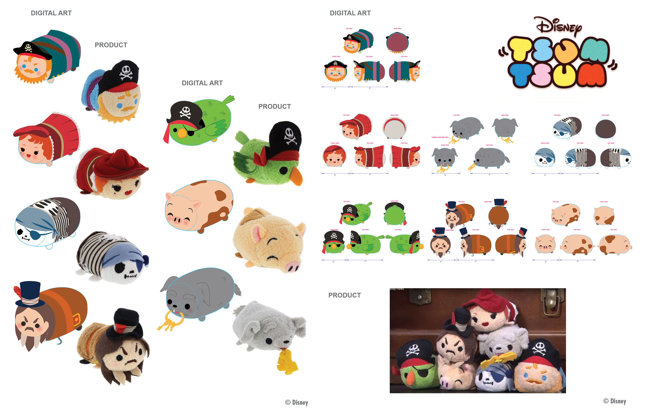 TSUM TSUM PLUSH PIRATE OF CARIBBEAN FAMILY