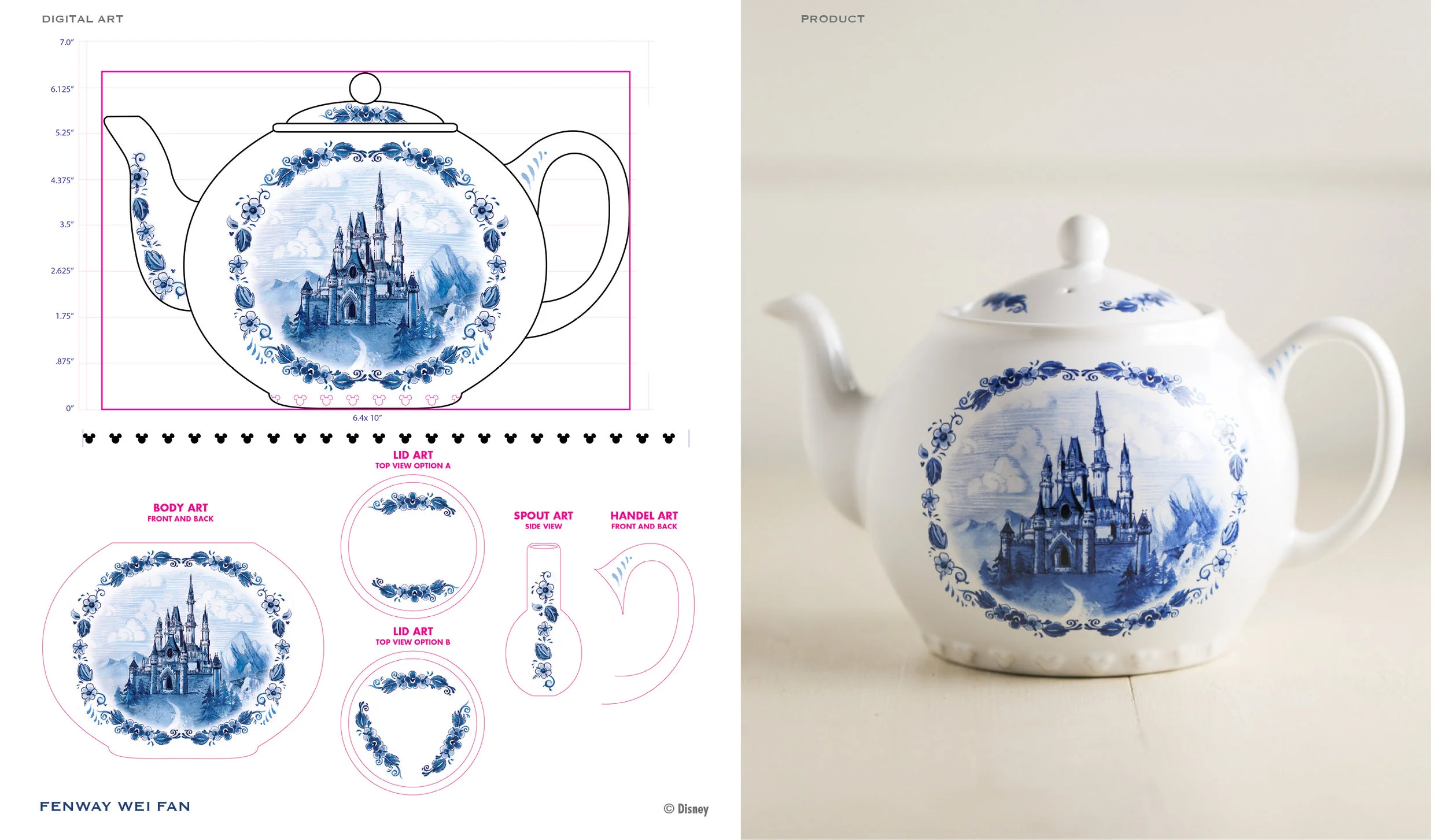 Blue & White Castle Teapot ©Disney