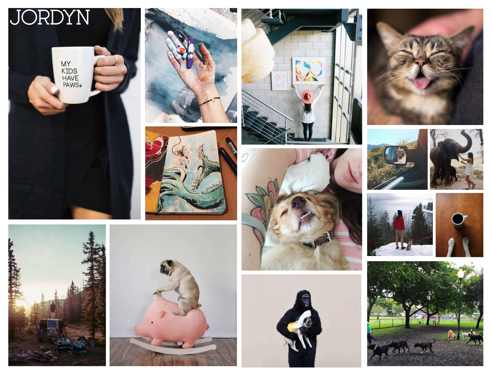 During the mood board process, boards were created for the user personas - one being the initial user persona, Jordyn. The mood board was in intended to merge Scandinavian influence derived in the naming process together with Jordyn’s hypothetical instagram page.