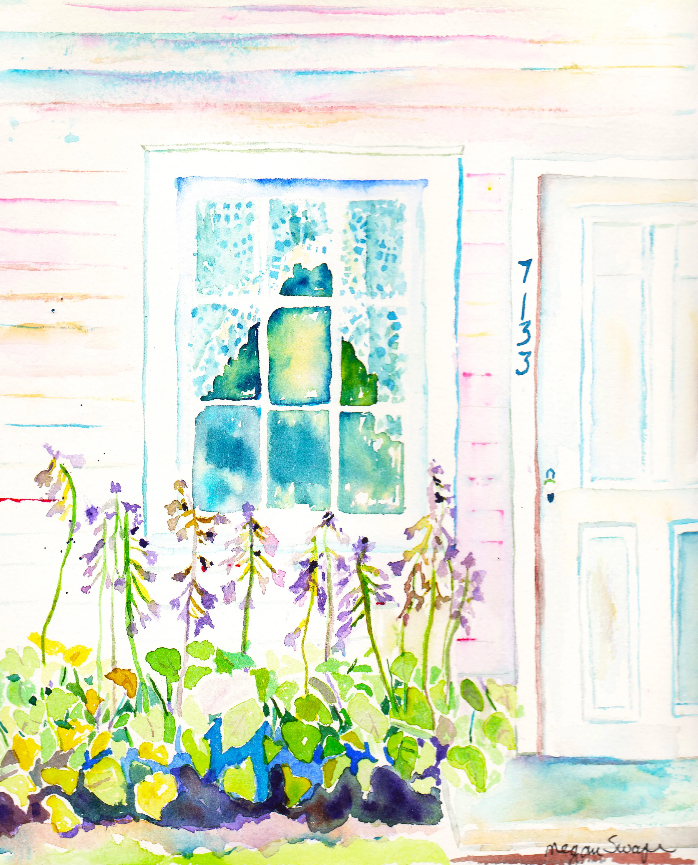 Window with Lace Curtains