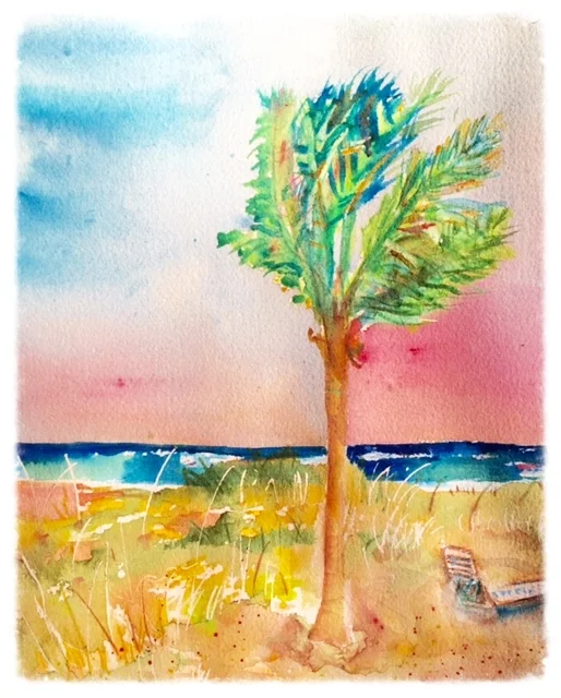 Coconut Palm 2 At Sunset  
