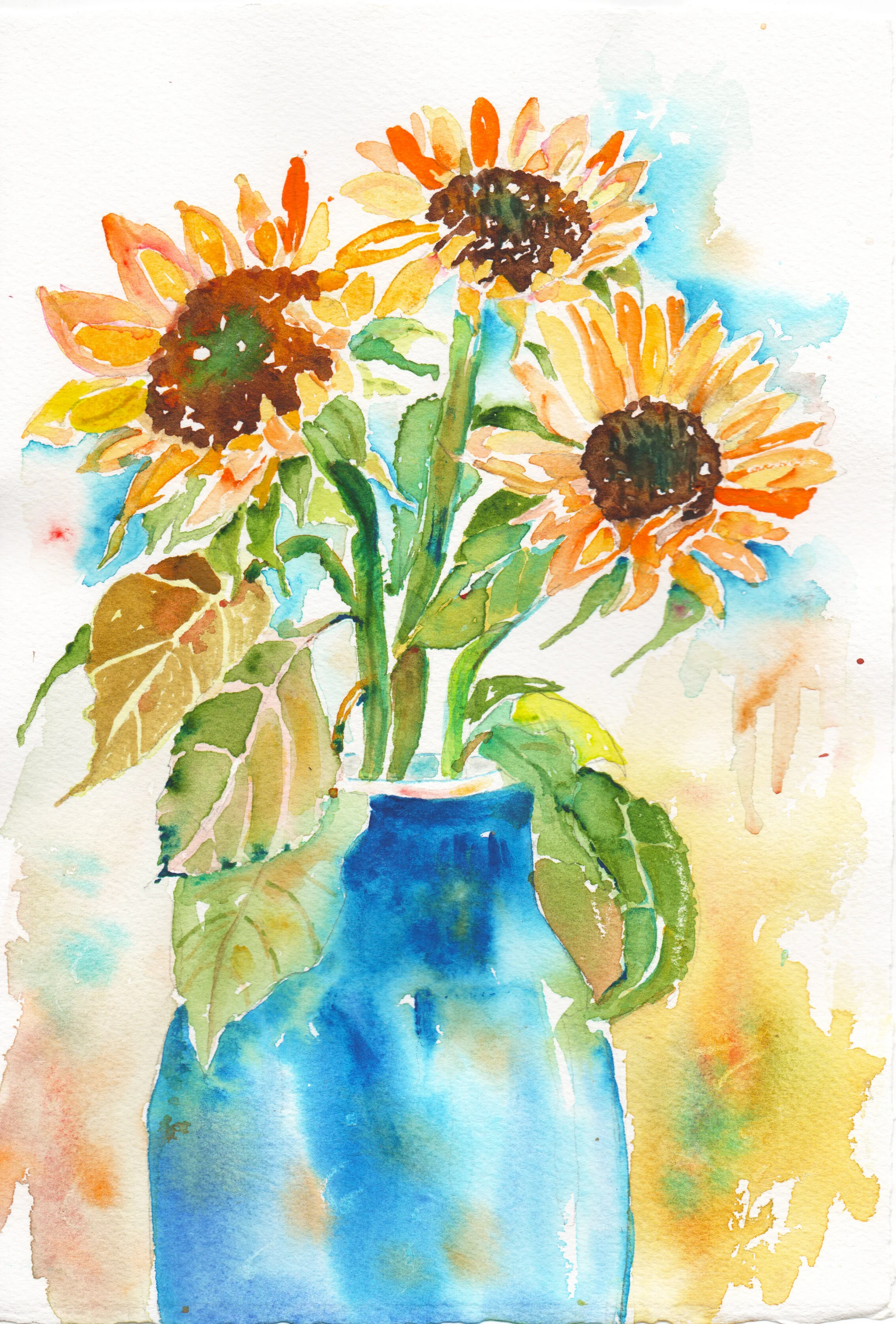 Sunflowers Out of the Blue