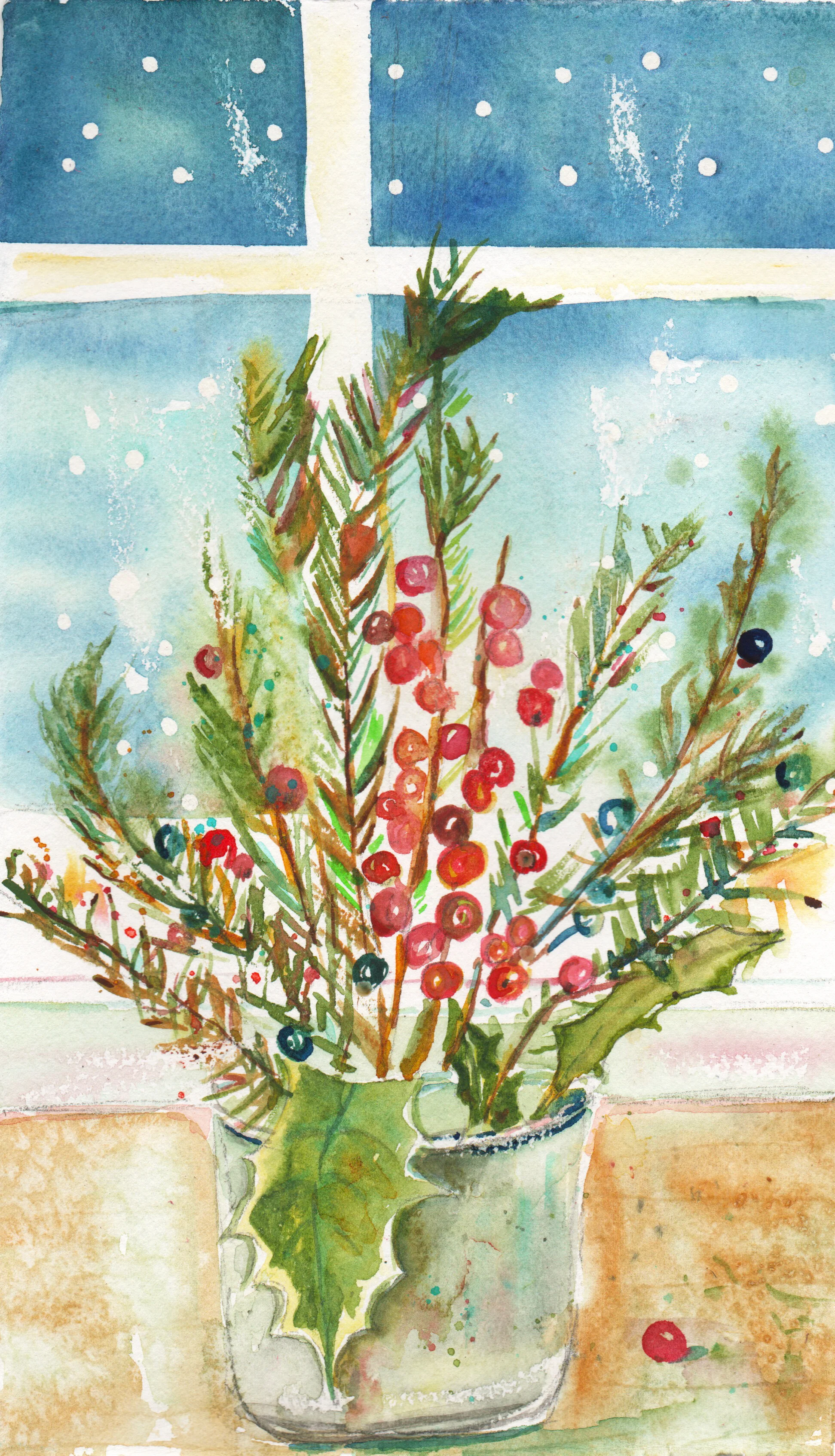 Holiday Greens in a Tin Cup