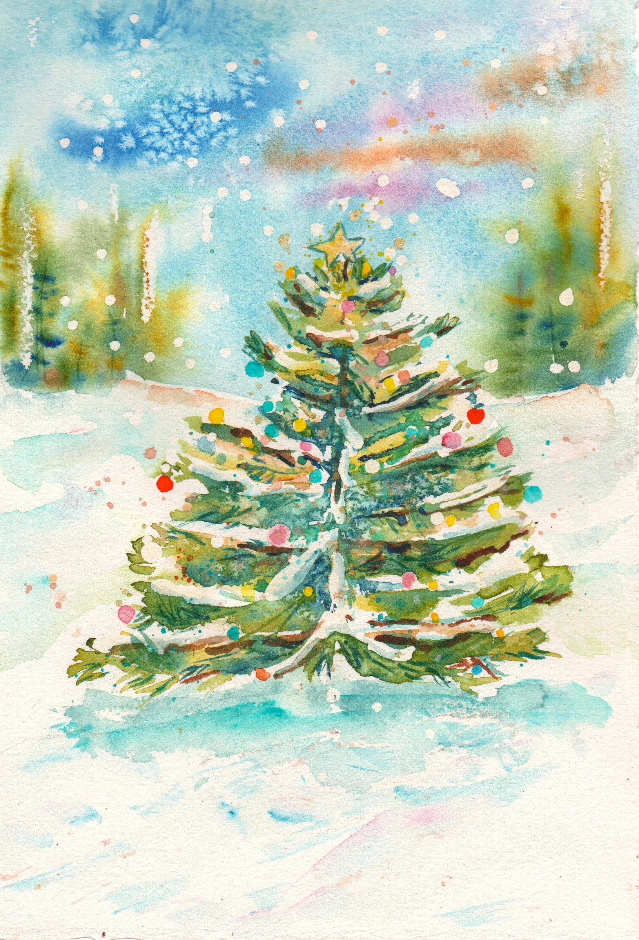 "Fresh Snow in a Holiday Forest"