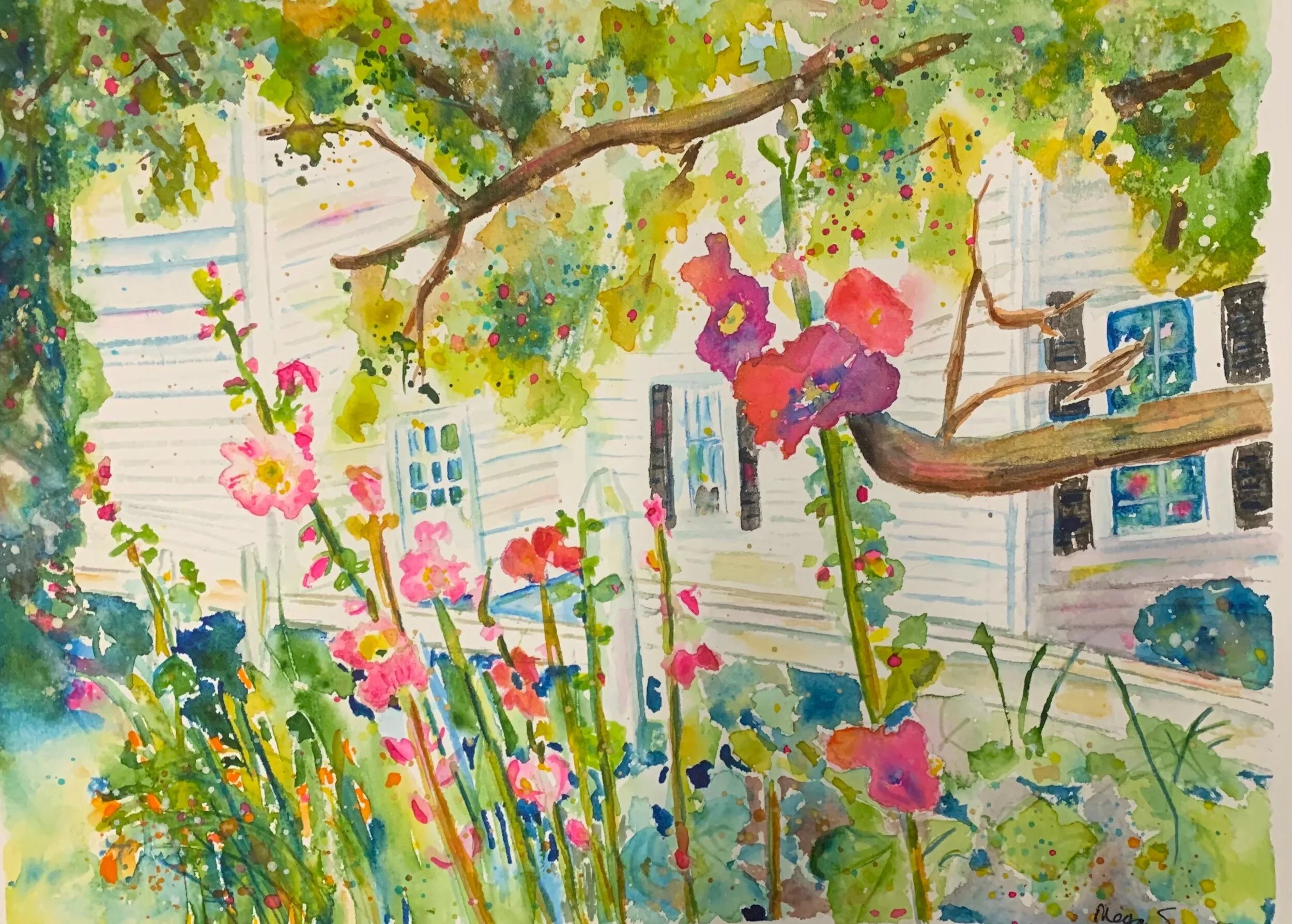 "Hollyhocks Delight!"