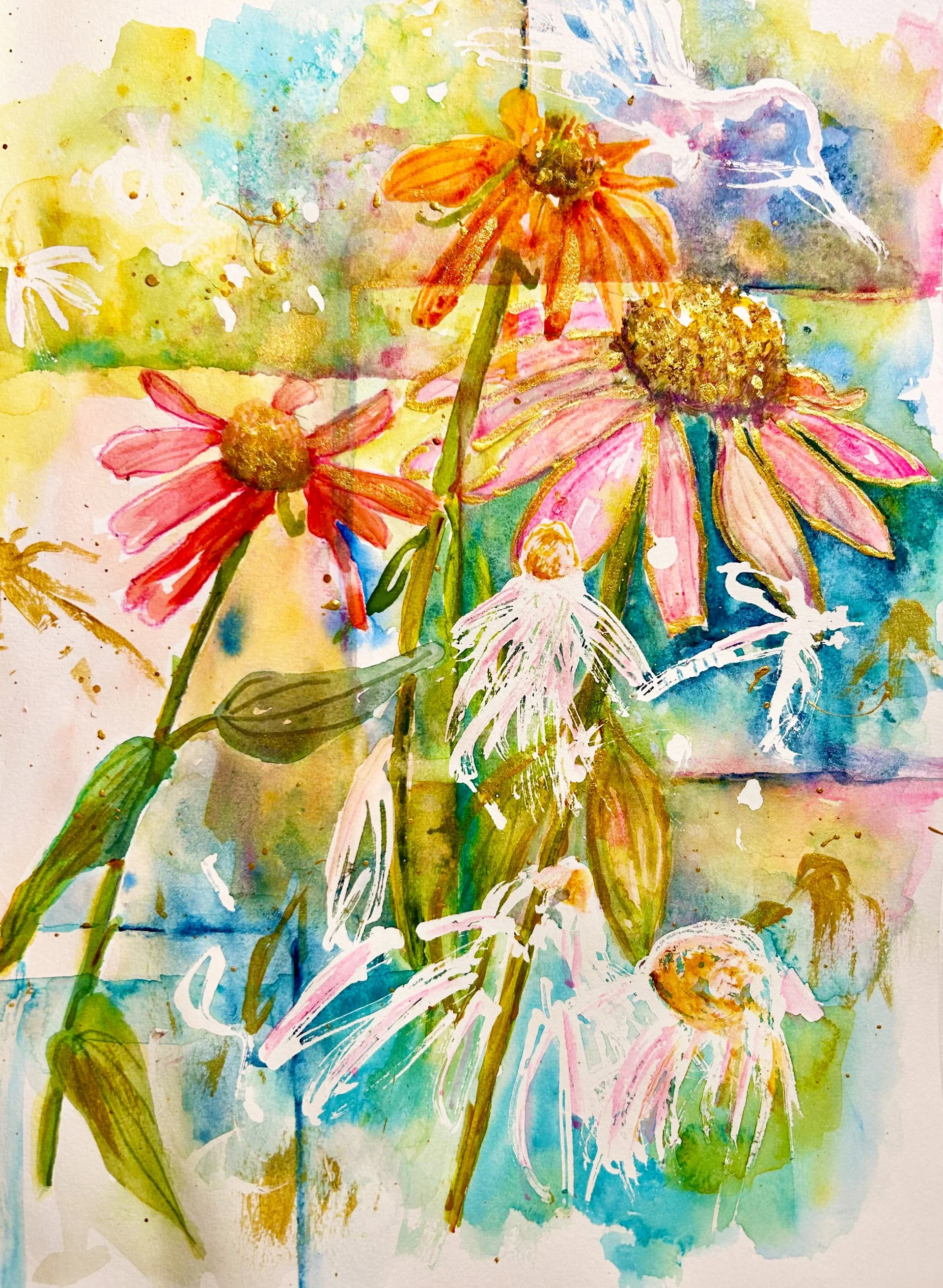 "Coneflowers Coming and Going" 