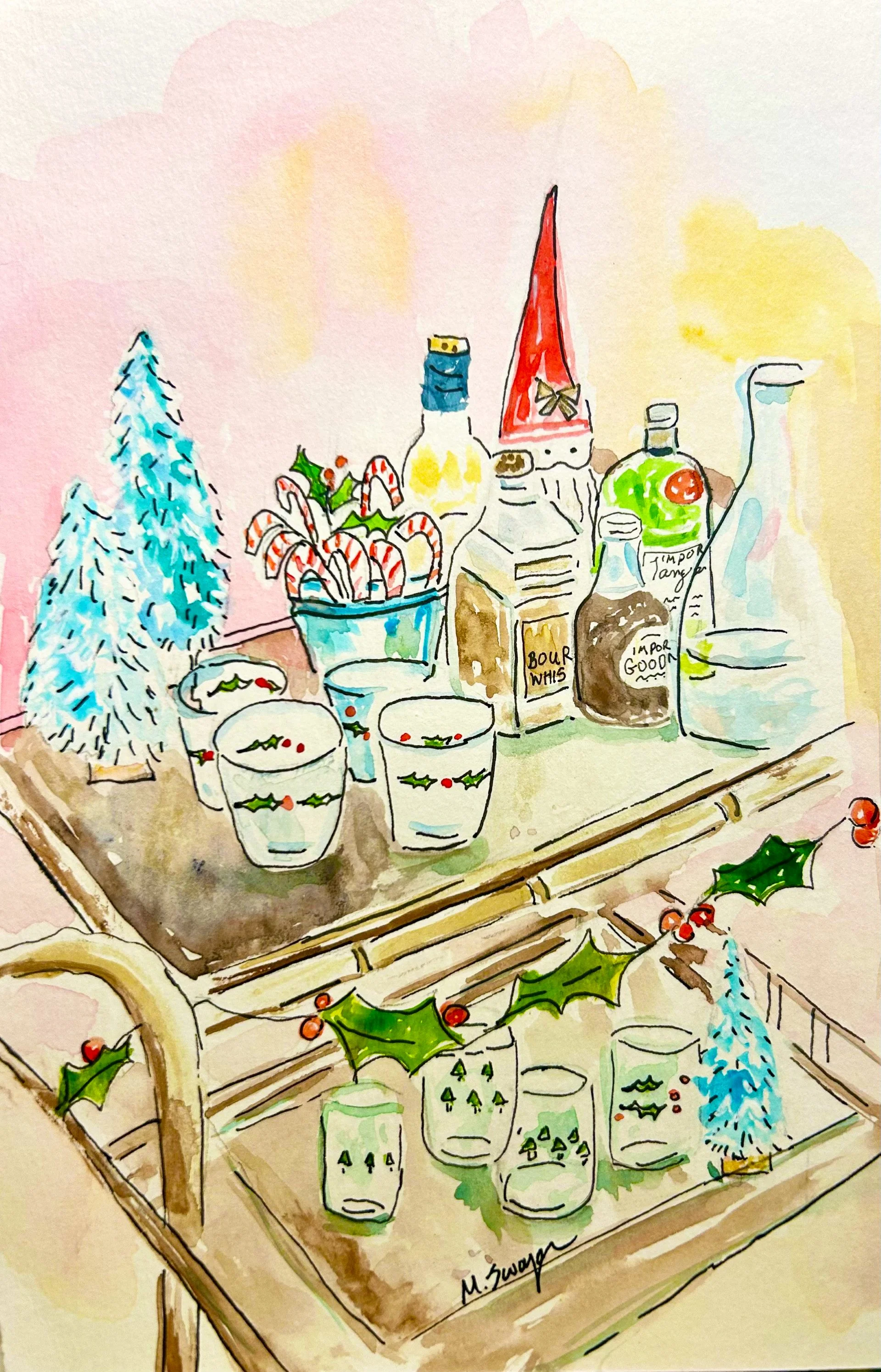 "Holiday Bar Cart" 