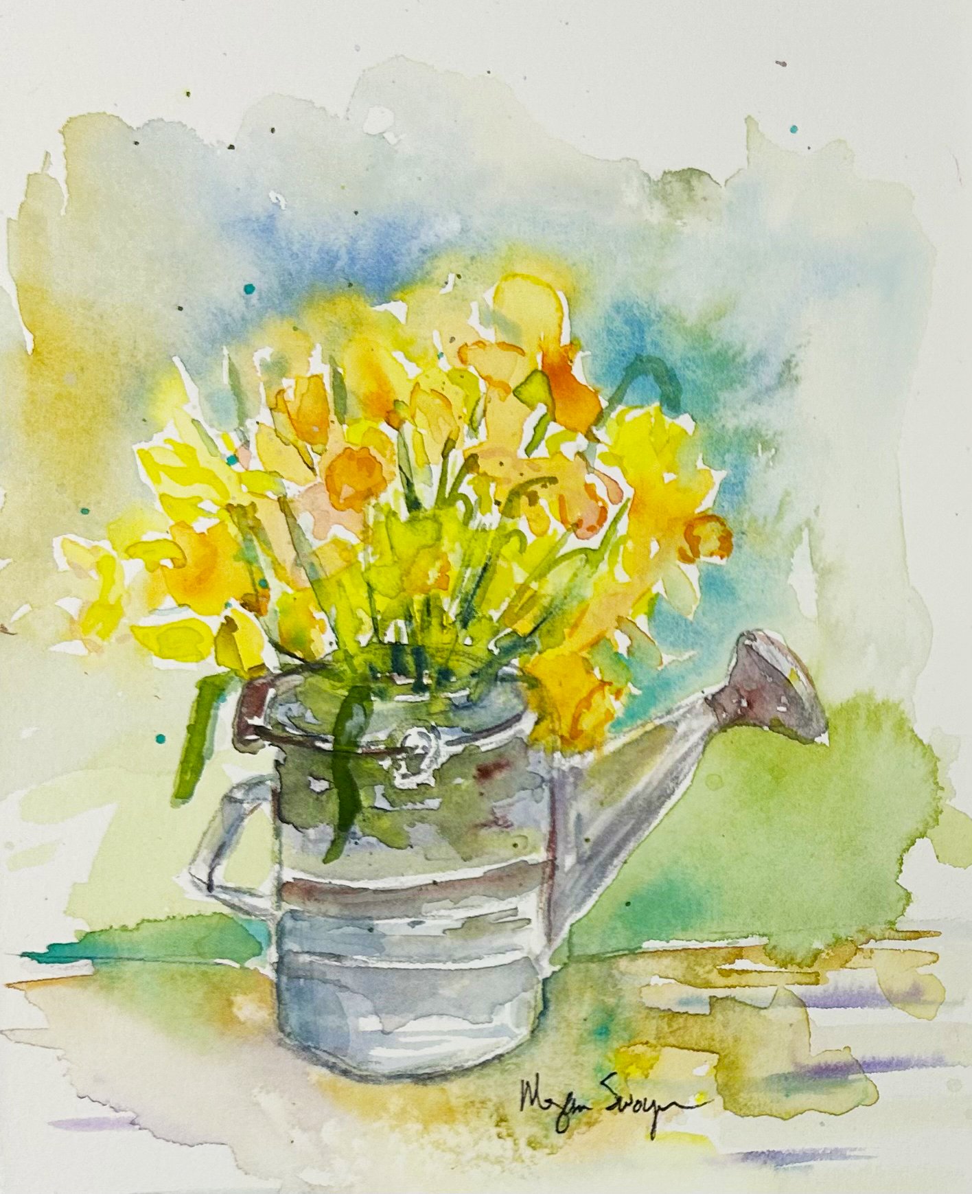 "Daffs in Grandma's Watering Can" 