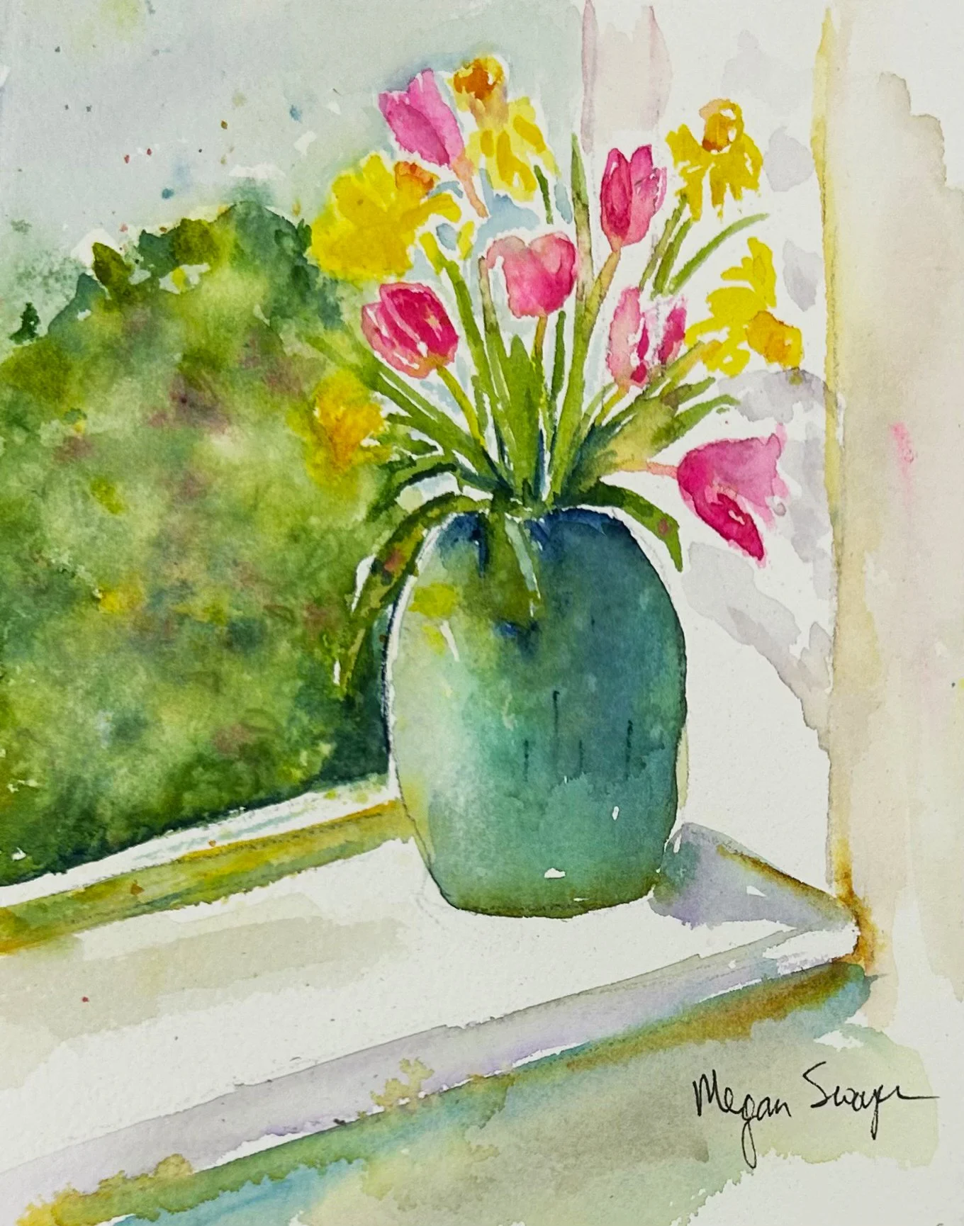 "Daffs in Window"
