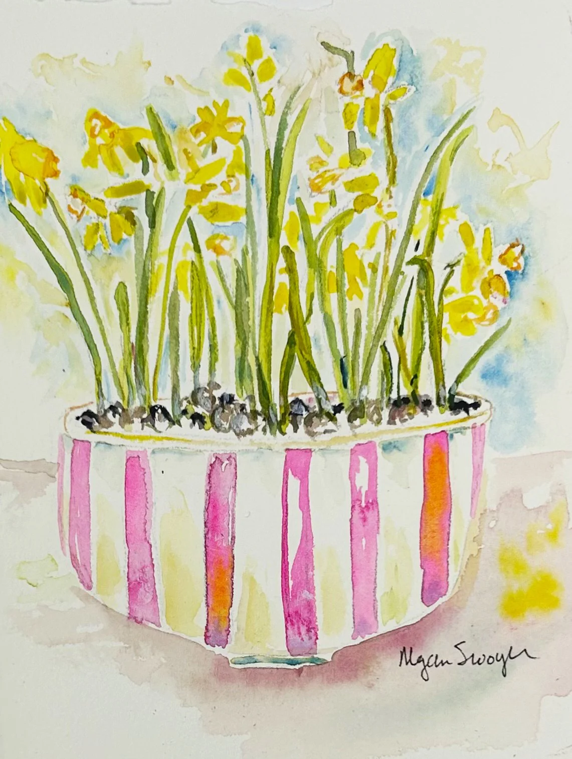 "Daffs in Stripes" 