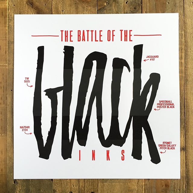 🎉 sent out a few battle of the black inks prints this morning and we still have a few left over. we ran this print as an experiment to see which inks would reign supreme for our process &mdash; it actually turned into a fun, little print and somethi