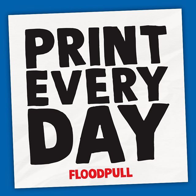 new stickers coming real soon! a good reminder to get your print on daily. I&rsquo;ll have them in hands within two weeks, so DM me your mailing address to get some! #screenprinting #silkscreen #floodpull #printeveryday