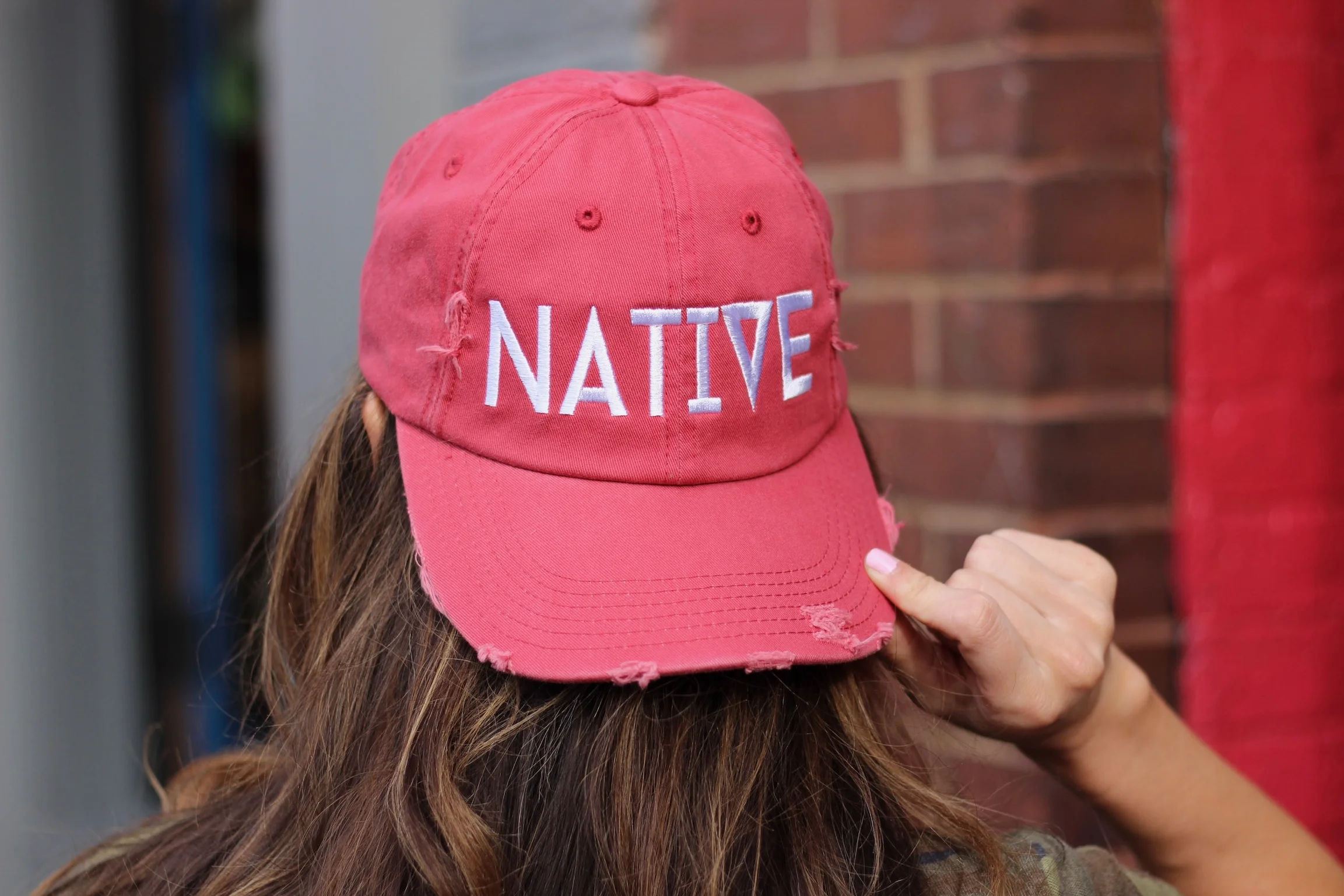 Native Distressed Dad Hat Red Native In Nashville By Amber Ford