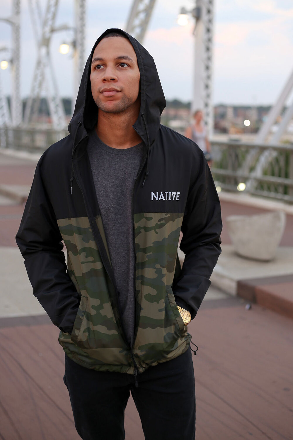 NATIVE Lightweight Windbreaker Jacket - Black with Camo — Native in  Nashville ™ by Amber Ford