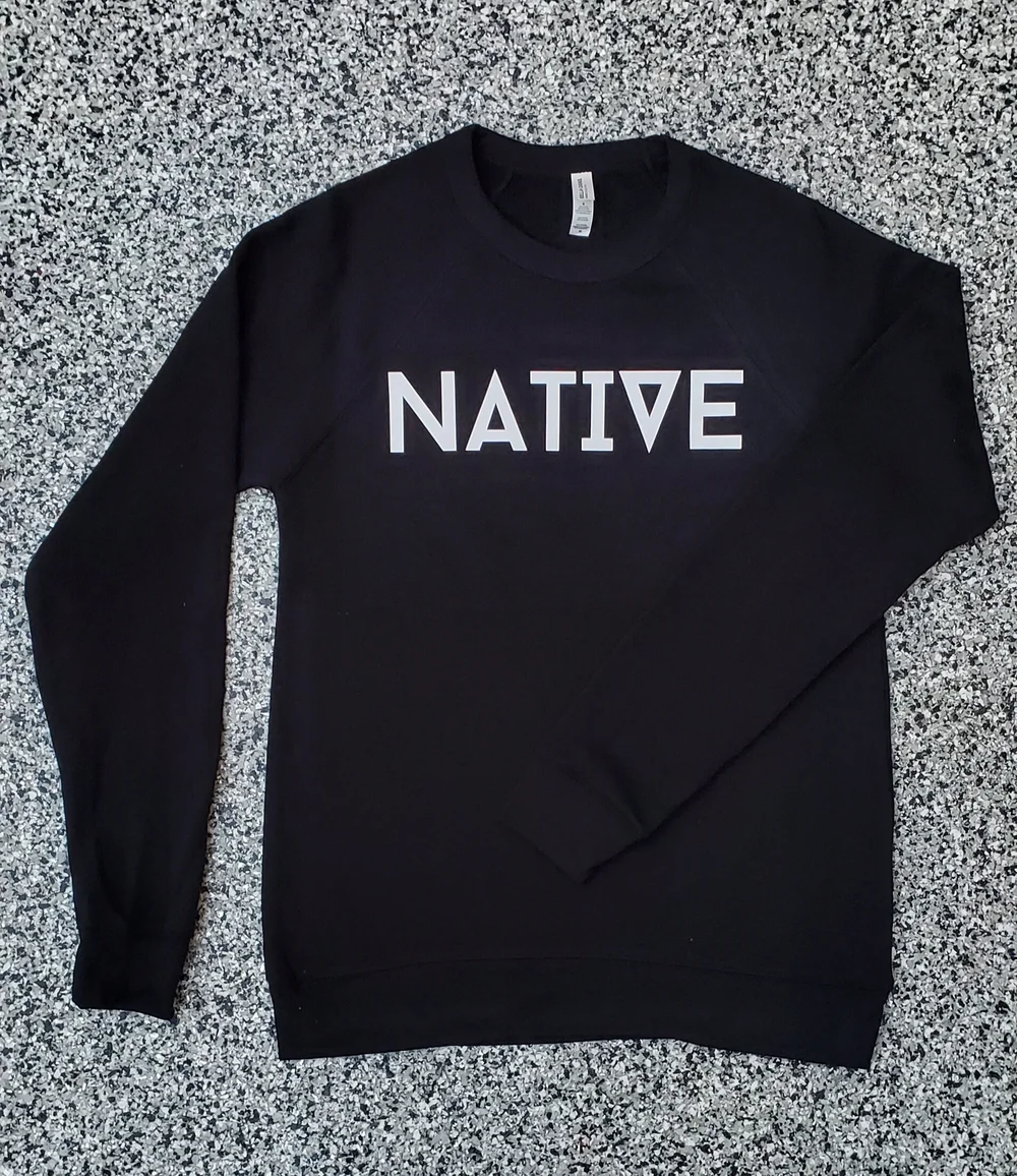 NATIVE Fleece Lined Crewneck Sweatshirt BLACK Native in Nashville by Amber Ford
