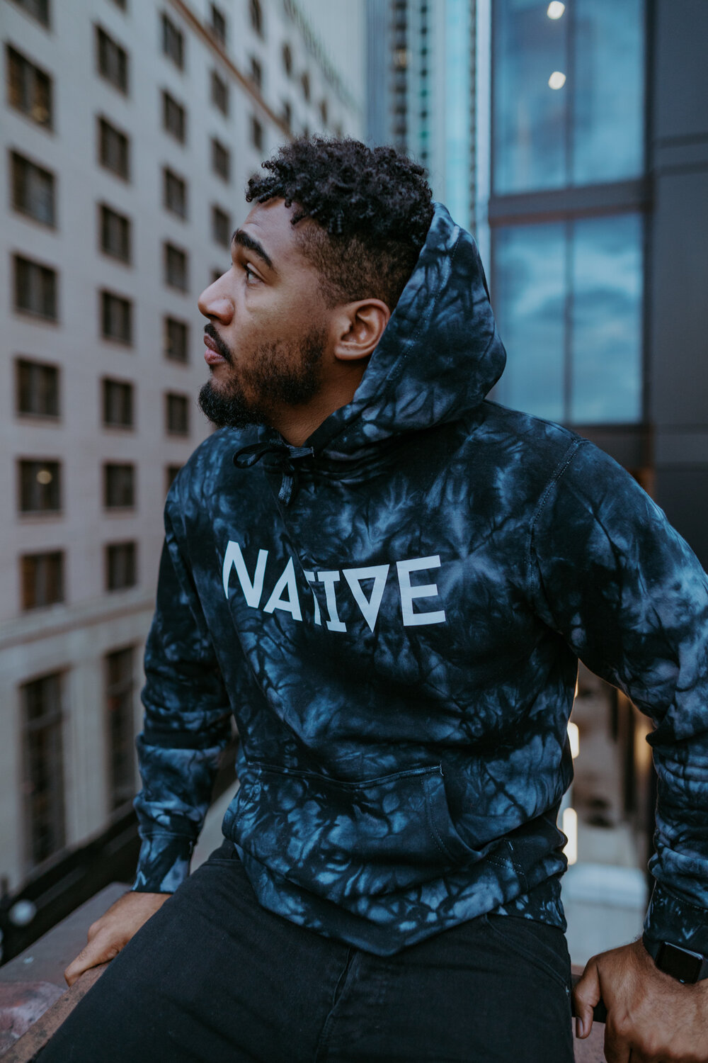 NATIVE Tie Dyed Hoodie - BLACK — Native in Nashville ™ by Amber Ford