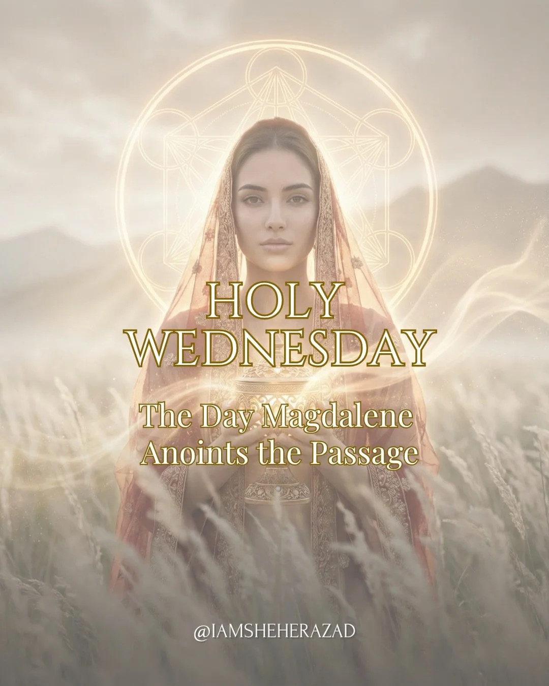 Holy Wednesday from HER perspective.🌹

She felt it in her body...
A quiet knowing...
A sense that something is ending and something new is asking to be met.

Magdalene anoints this passage.

She recognizes what is coming and meets it with presence, 