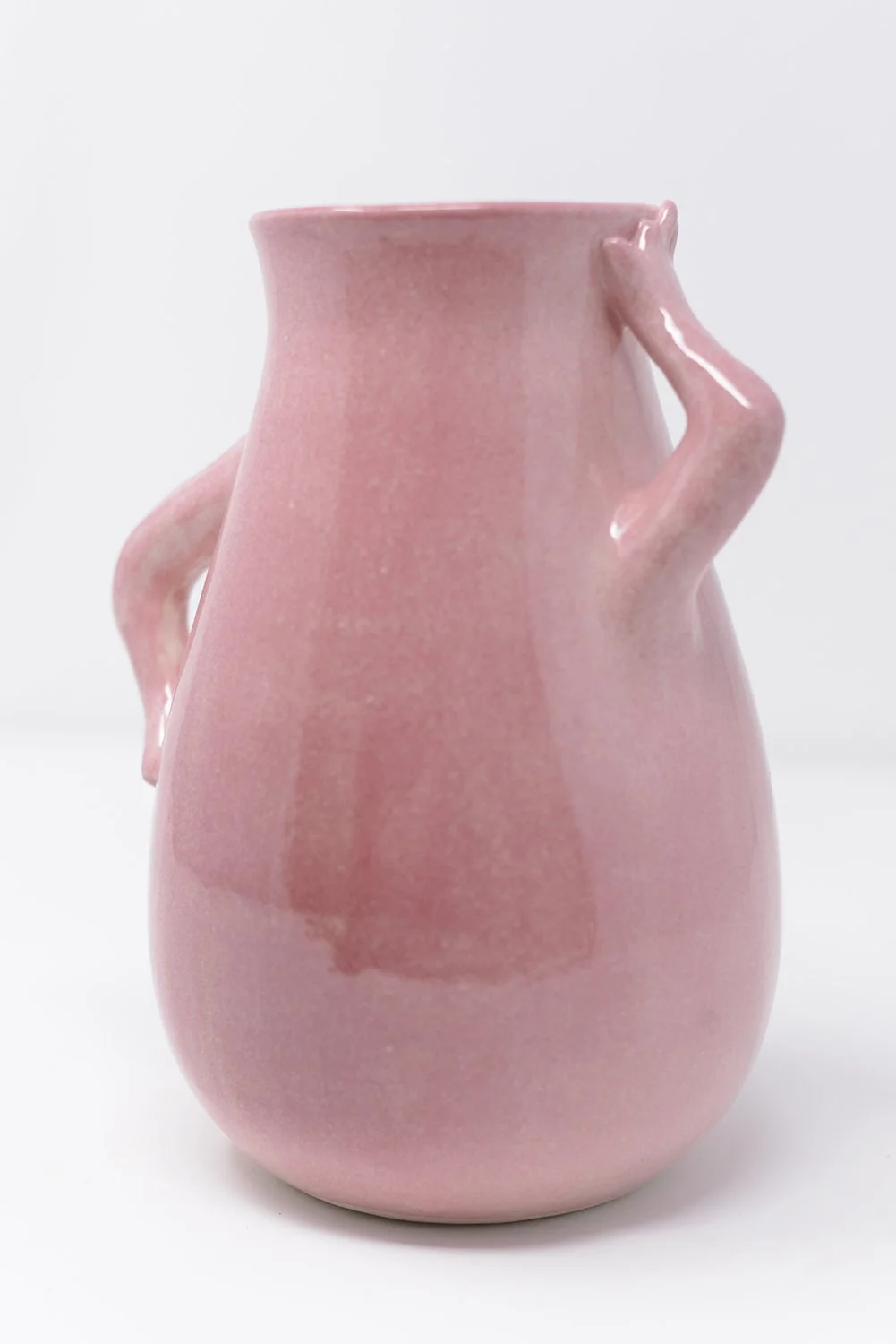 "Pink Pose Vase" (Front-Side), Stoneware, 7in x 5in x6in
