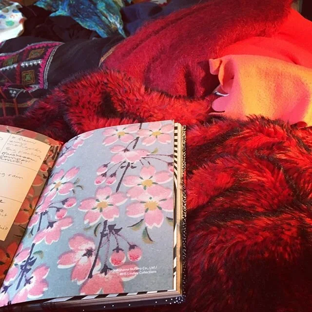 This week&rsquo;s page in the Murakami diary details a Yokohama cherry blossom design; in his world:spring. Today it&rsquo;s Palm Sunday and for us the end of daylight savings. Today, announces the controlled arrival of winter. Suddenly, tonight the 