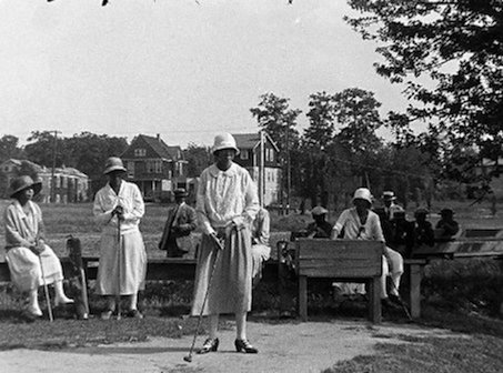 Waiting to tee off on a busy day at Shady Rest.
