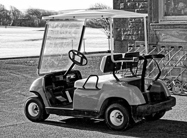 When George May looked into golf's future he saw motorized cars.