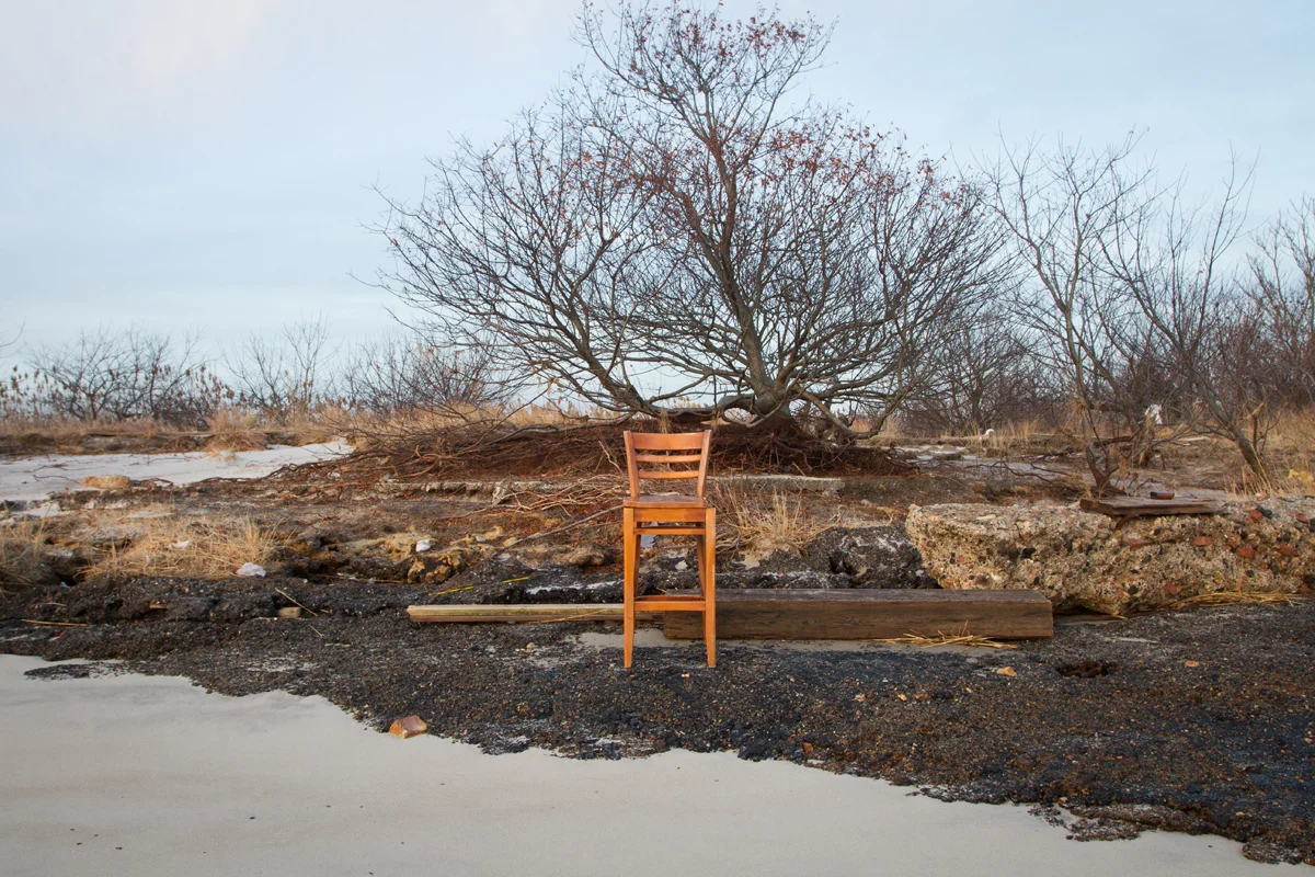 Debris, Dead Horse Bay - Brooklyn, New York 2012 This chair, among other debris, washed across the bay from Breezy Point in the wake of Hurricane Sandy.