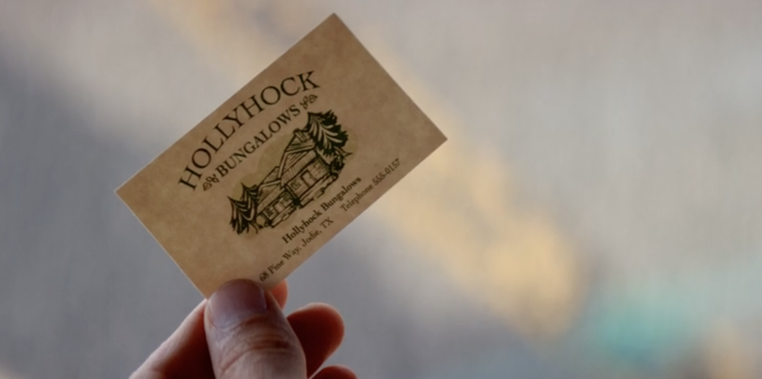 Hollyhock Bungalows Business Card Screen Cap