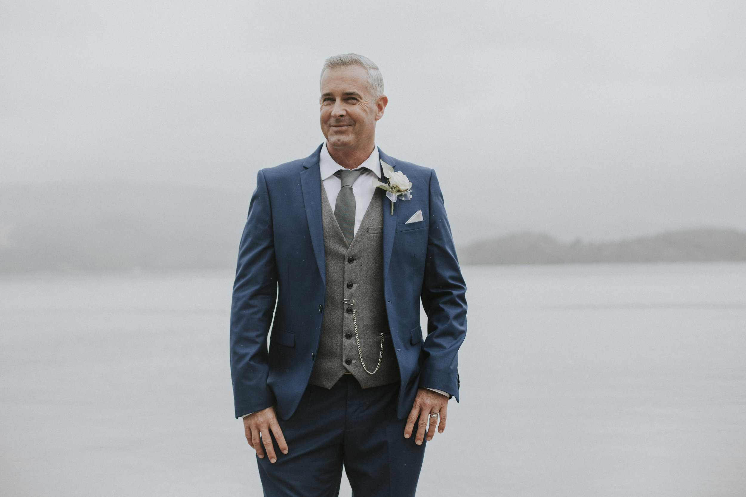 stylish groom Scottish