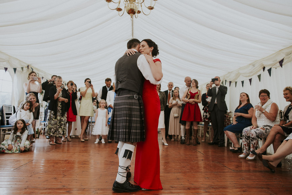 wedding red dress scotland 