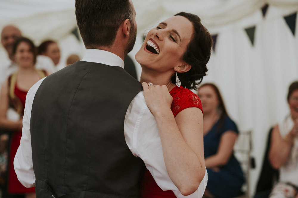 bride in a red dress 