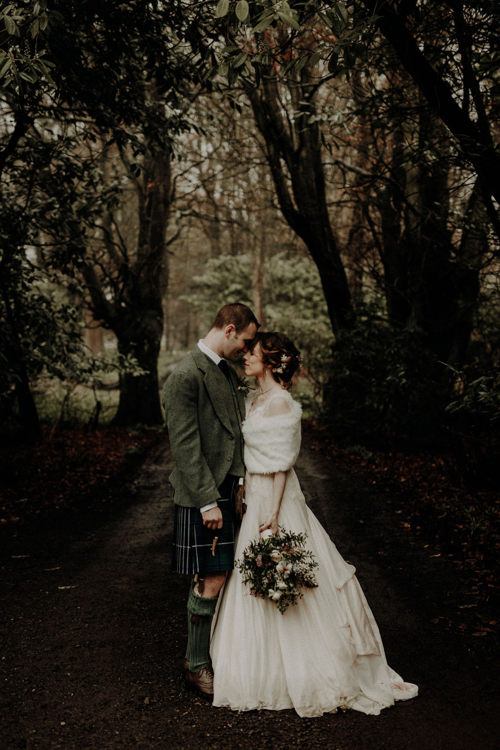 bride and groom Byre at Inchyra