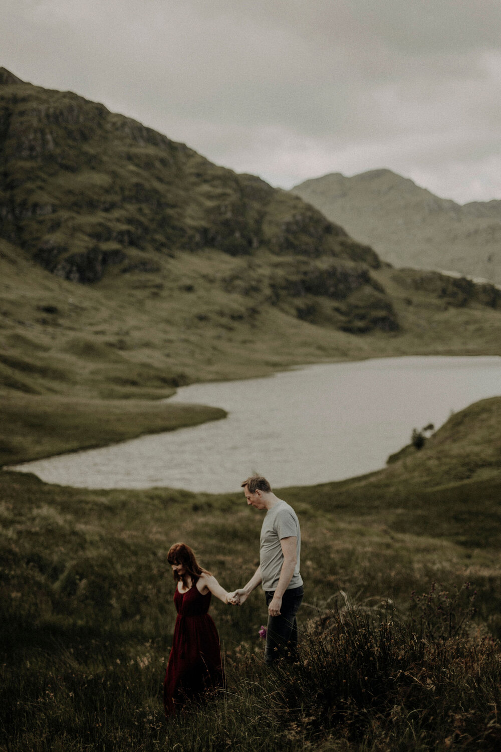  scottish Highlands view with a couple i the front  