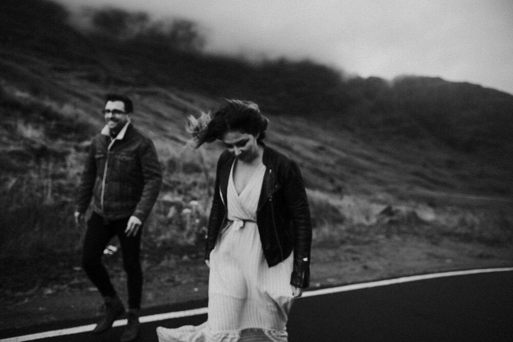  Engagement session couple in Scottish mountains rain and wind 