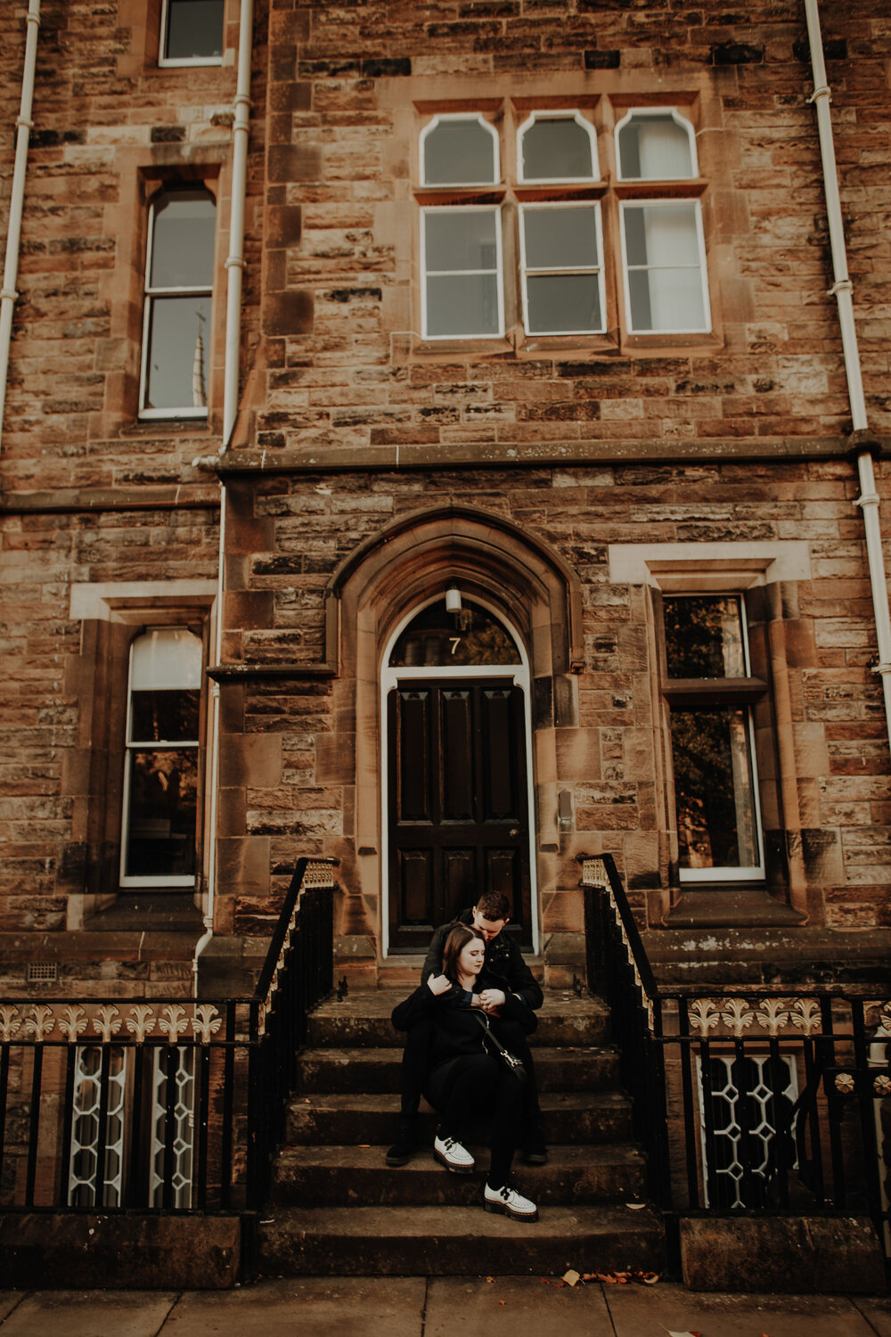  city autumn golden light couples session engagement 