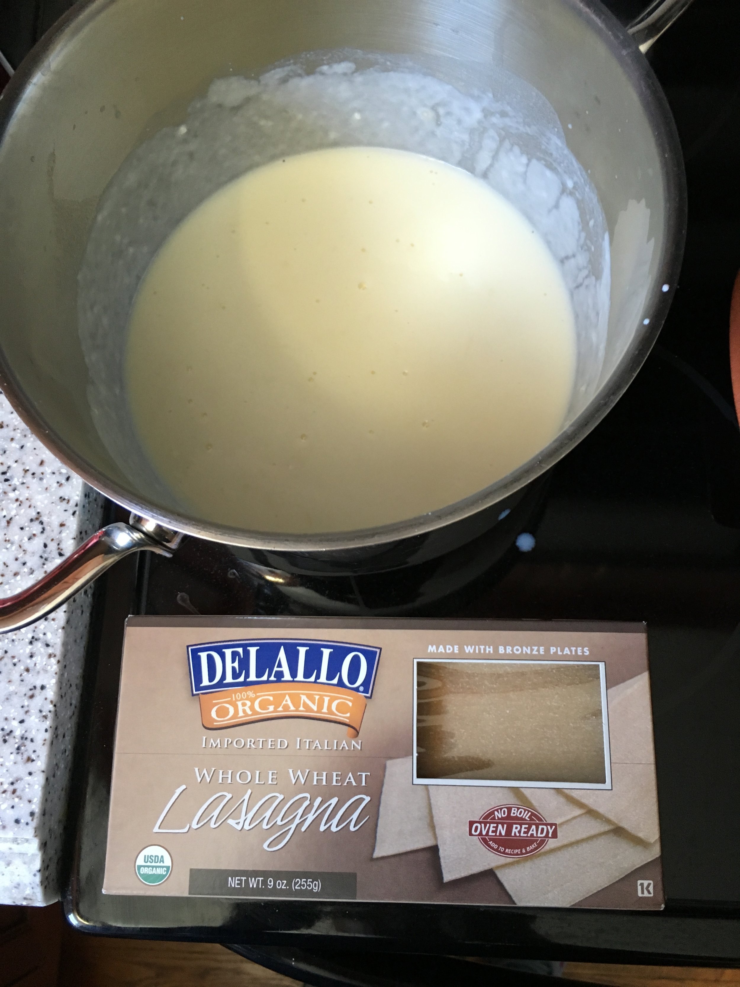  White sauce and the no-boil lasagna sheets I use