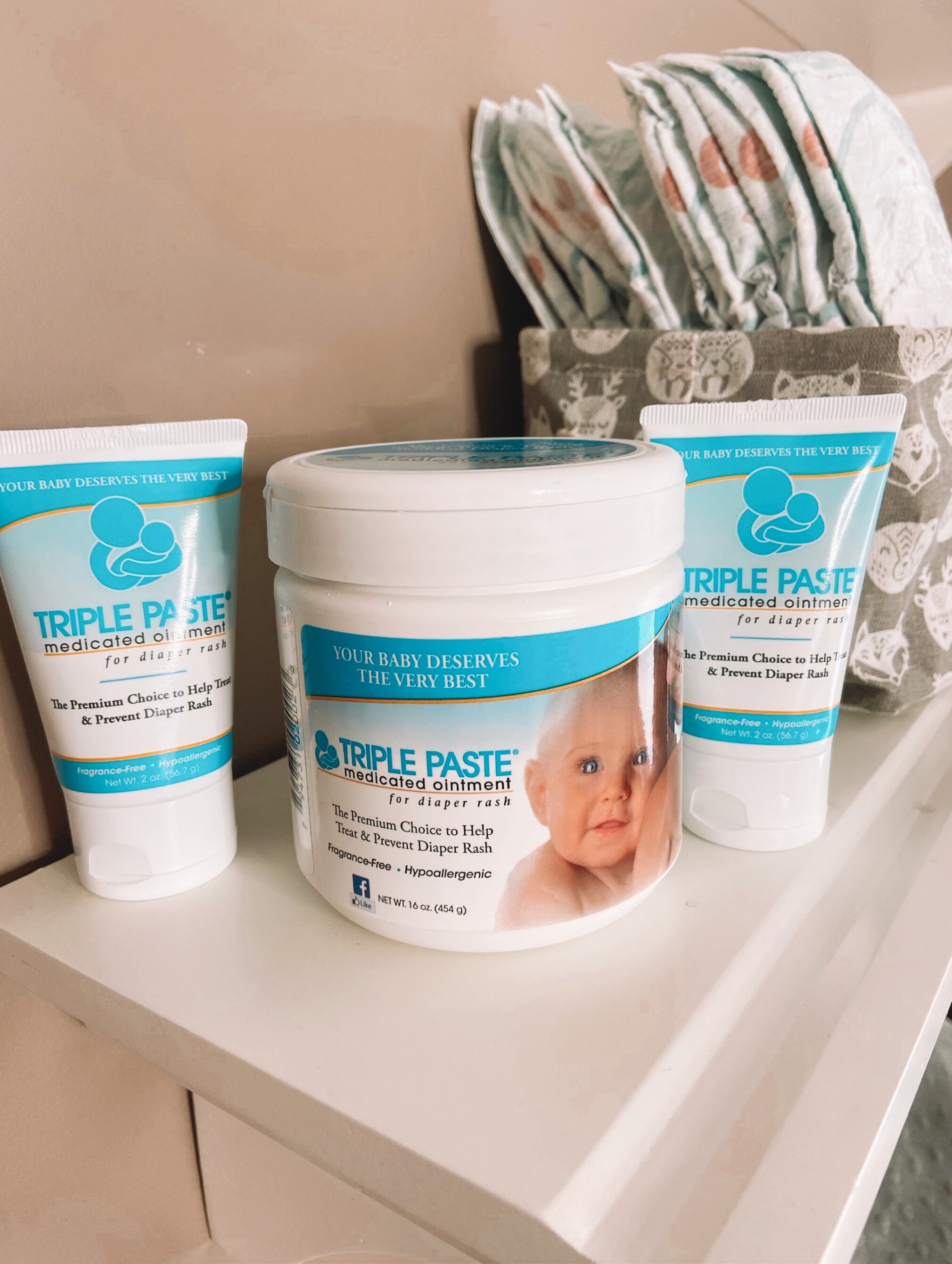 Triple Paste Diaper Rash Cream for Baby - 16 Oz Tub - Zinc Oxide Ointment  Treats, Soothes and Prevents Diaper Rash - Pediatrician-Recommended