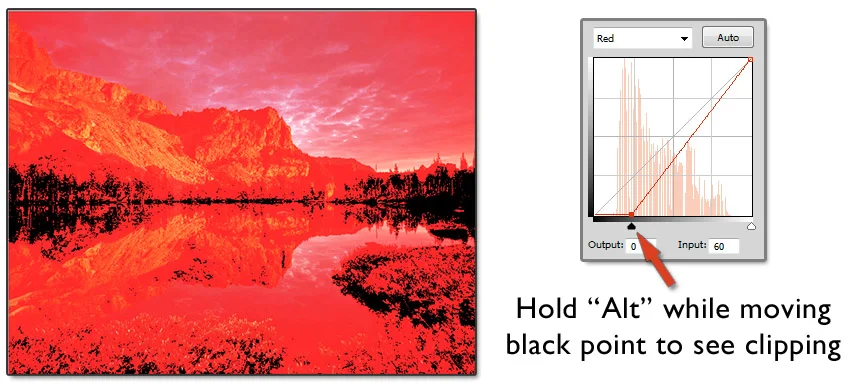 Hold "Alt" while making adjustments to make sure you're not clipping any channels